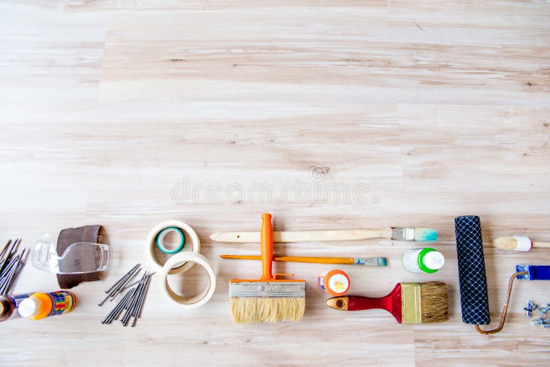 A Set of Construction Tools or Instruments Stock Photo Image of