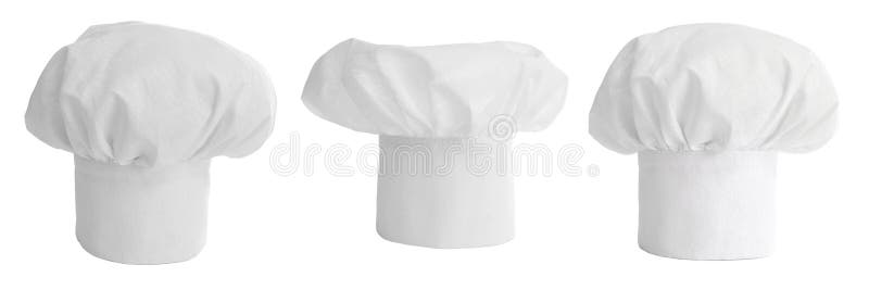 Set of cook hat or cap isolated royalty free stock photo