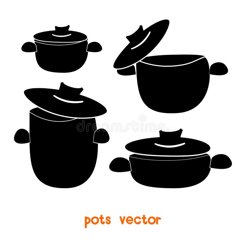 Set of cooking pots stock vector. Illustration of chef 23922174