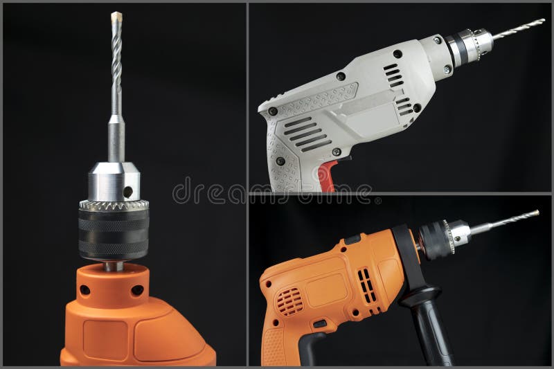 Set of Cordless Screwdriver with a Drill Stock Image Image of machine