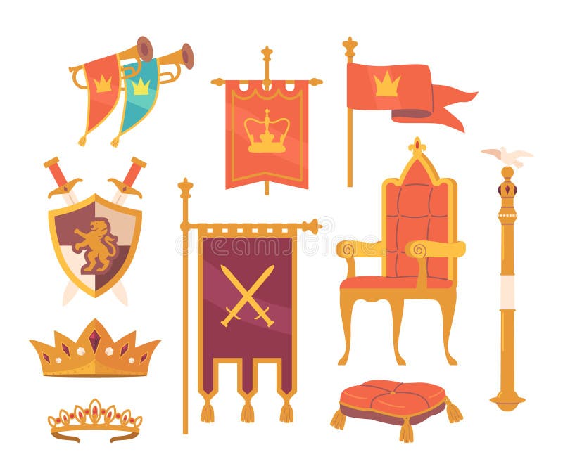 Set of Coronation Attributes. Magnificent Regal Crown and Tiara, Royal ...