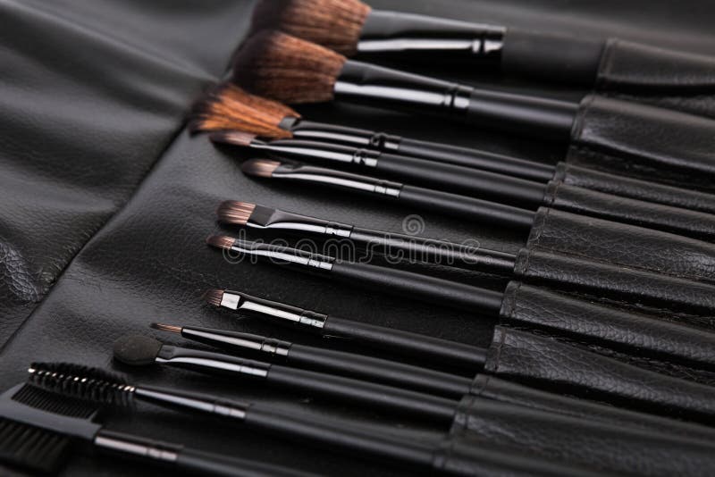 Set of Cosmetic Paint Brush for Makeup Stock Image Image of lifestyle
