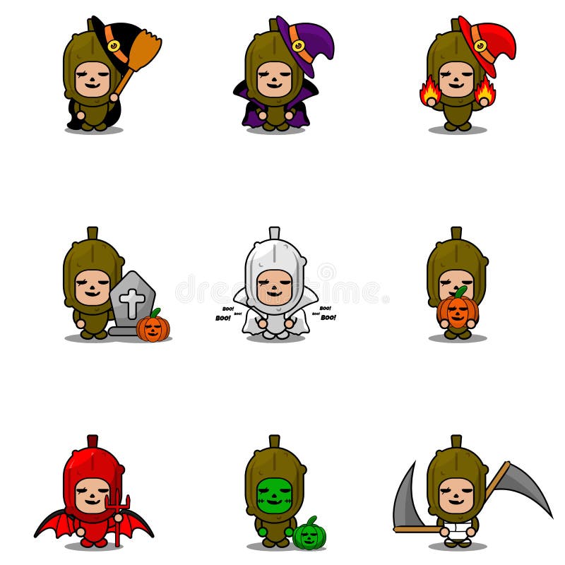 Set in costume da mascotte per verdure sottaceto inserito fagotto alloween 123rf nomefile : royalty illustrazione gratis
