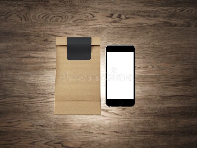 Set of craft coffee pocket and generic design royalty free stock photos