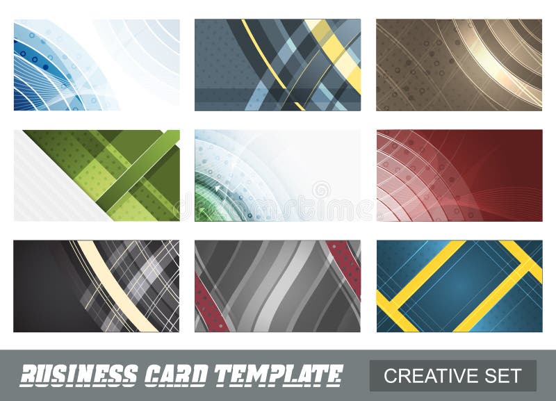 Set of creative abstract business card template.