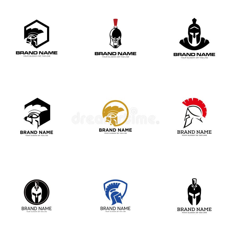 Set creative logo design concept warrior vector vector illustration