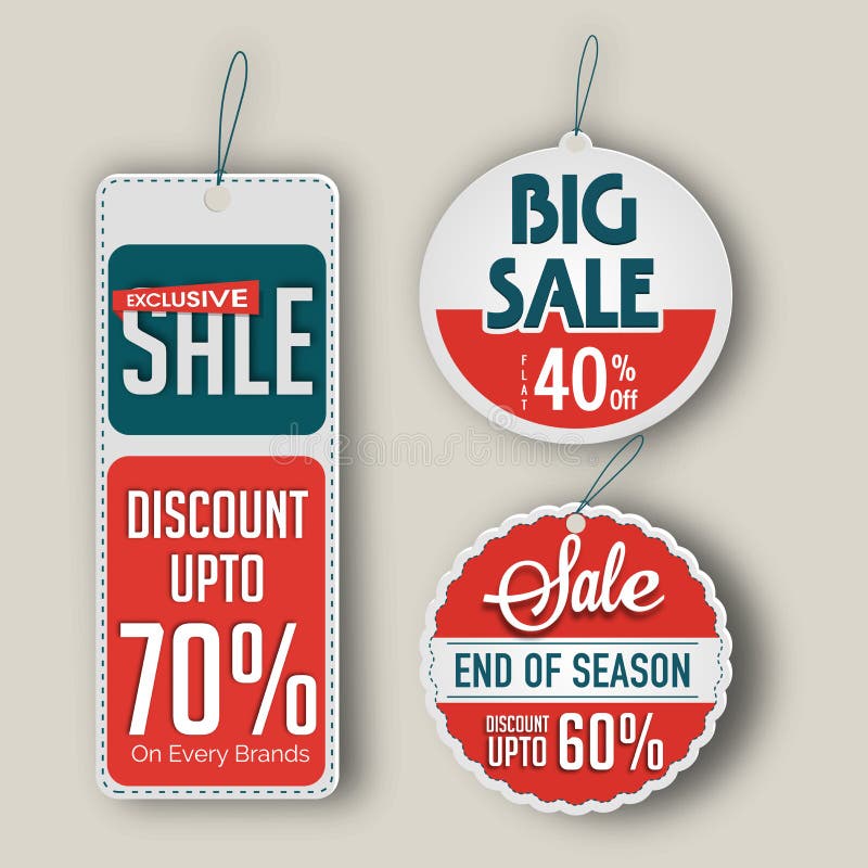 Set of Creative Sale Tags Design. Stock Illustration Illustration of