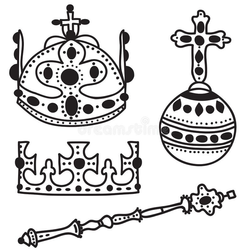 Set of crown jewels stock vector. Illustration of gold 25745062