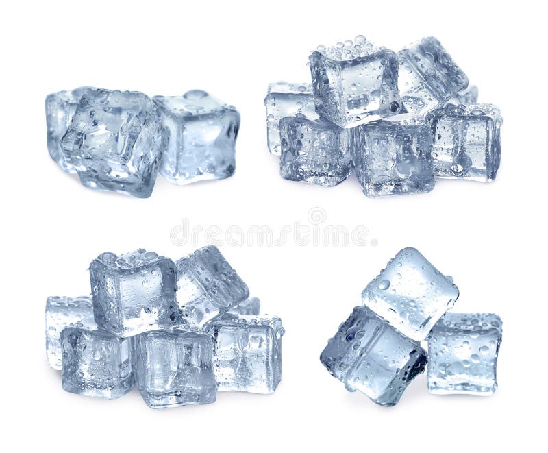 Set of Crystal Clear Ice Cubes on White Stock Photo Image of cube