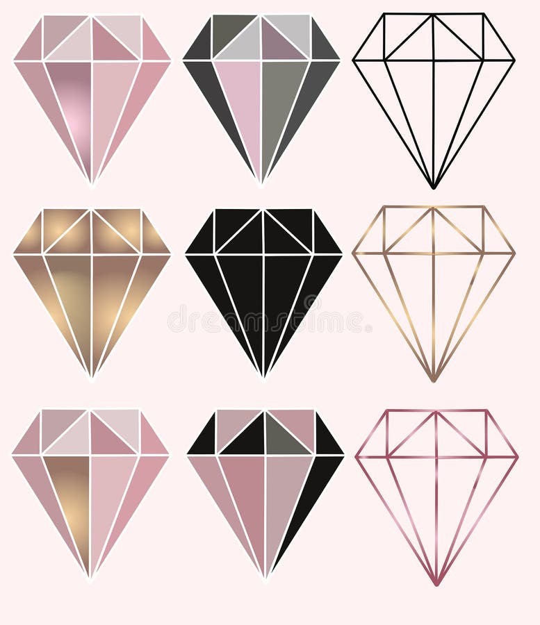 Gems pink color chart stock vector. Illustration of ruby - 84762396