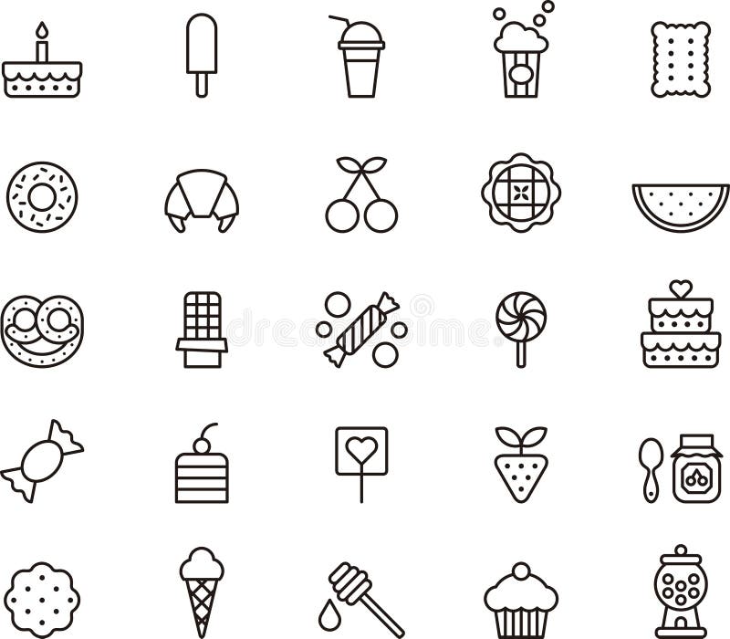 Set cukierki i cukierek ikony royalty ilustracja Set cukierki i cukierek ikony royalty ilustracja