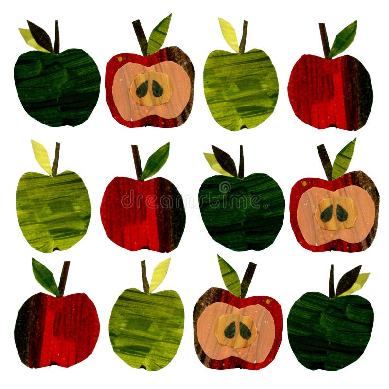 Set with a cut-out paper apples
