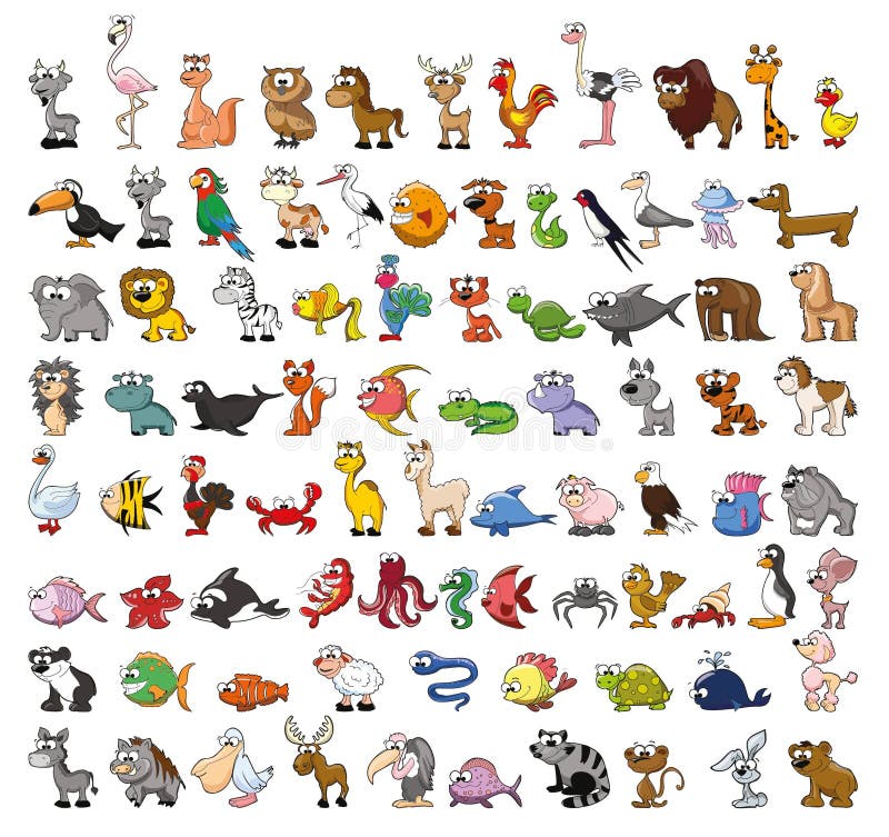 Set of Cute Cartoon Animals, Vector Stock Vector - Illustration of forest, monkey: 62497608 Set of Cute Cartoon Animals, Vector Stock Vector - Illustration of forest, monkey: 62497608