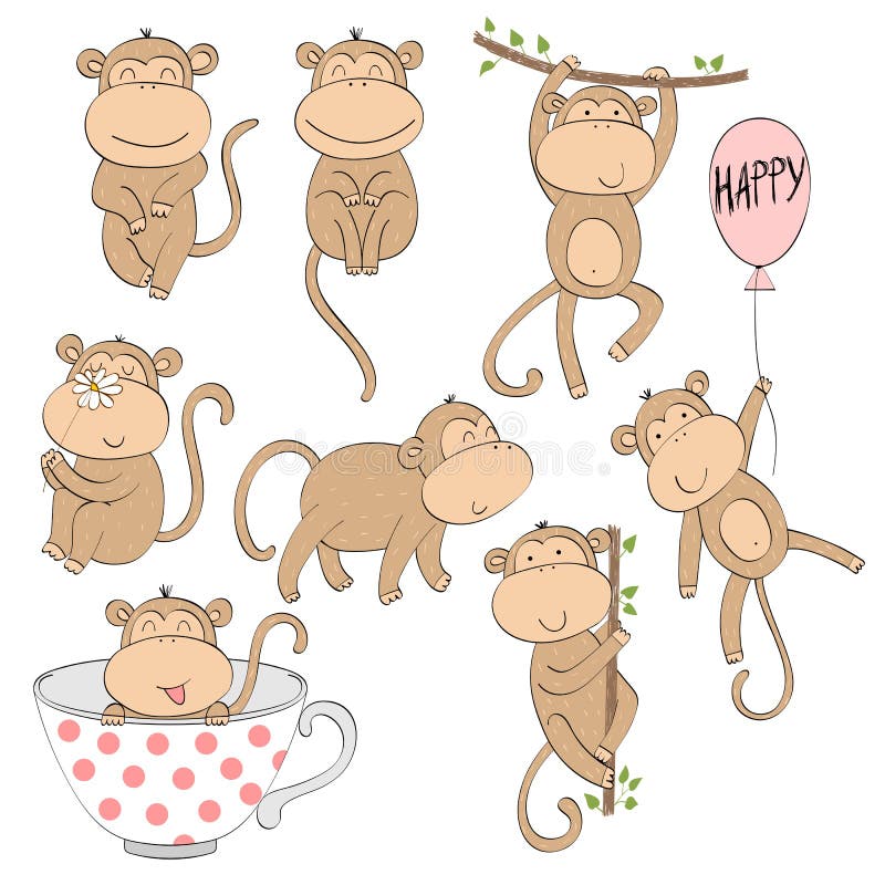 Monkey Crawling stock vector. Illustration of primate - 1983096