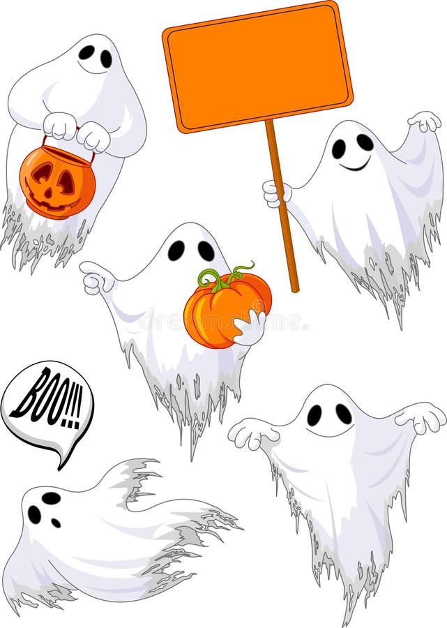 Set of cute ghosts