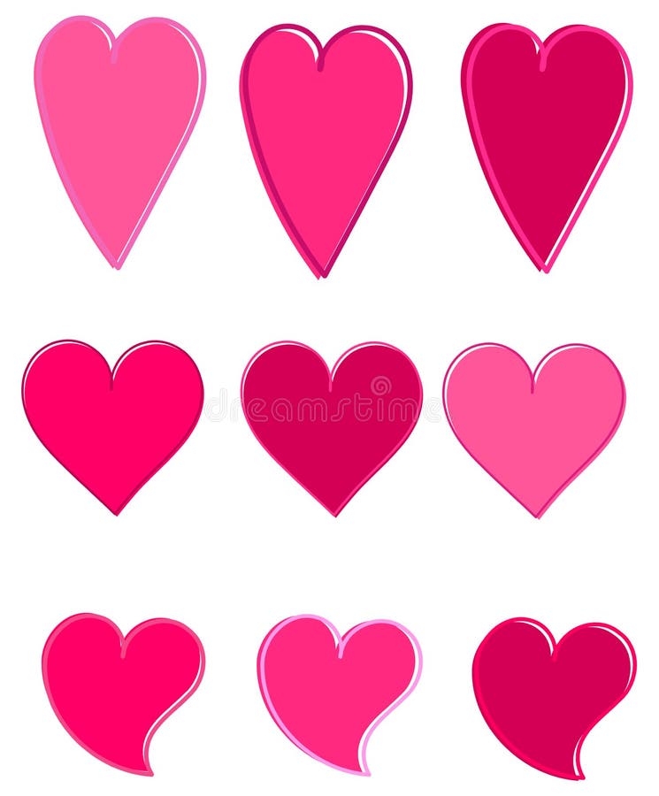 Pink vector hearts stock illustration