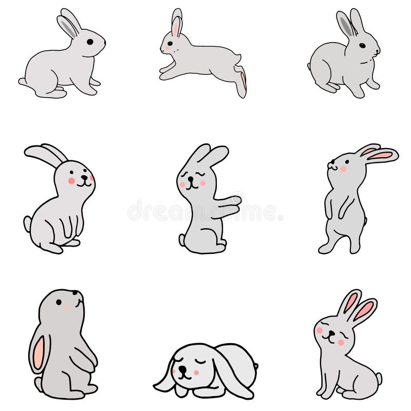 Rabbits stock vector. Illustration of breed, black, animal - 56596940