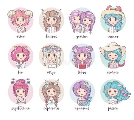 Cartoon Set Zodiac Signs Stock Illustrations – 1,515 Cartoon Set Zodiac ...