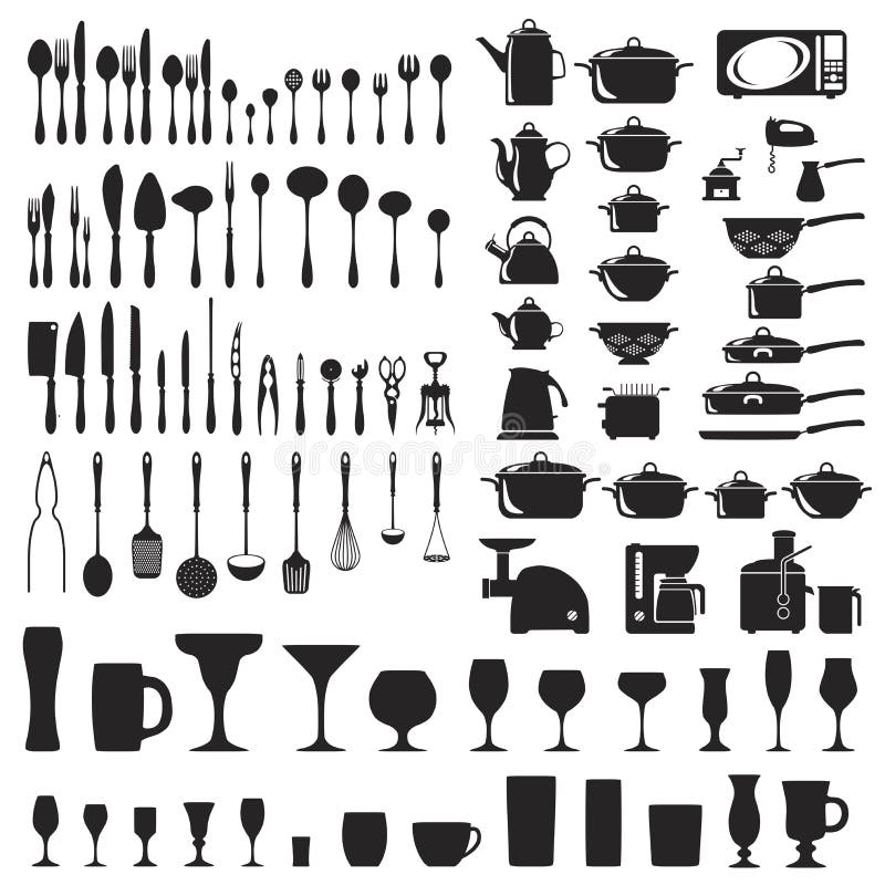 Set of cutlery icons stock illustration