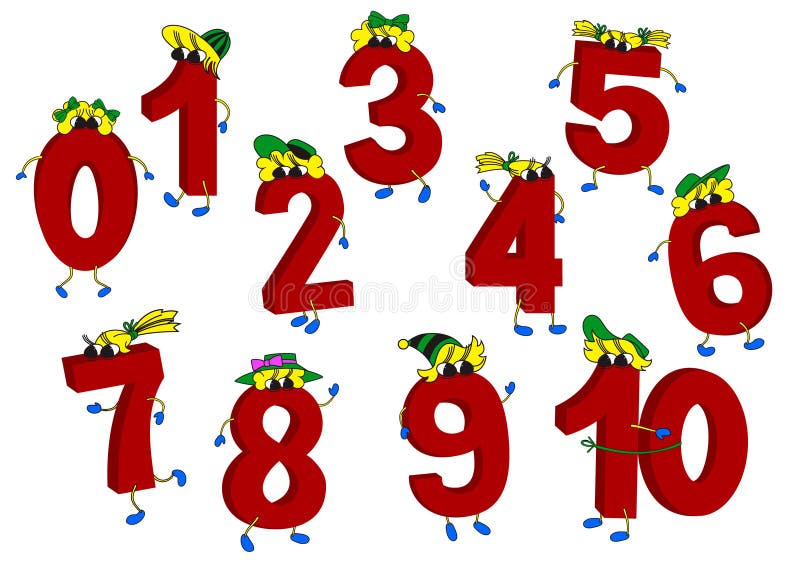 Set of 3D Funny Animated Red Numbers Stock Vector - Illustration of  concepts, vector: 54942473