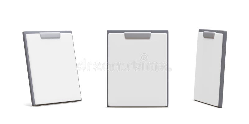 Set of 3d realistic document icon isolated on white background. Files or text documents symbol for modern websites and mobile app royalty free illustration