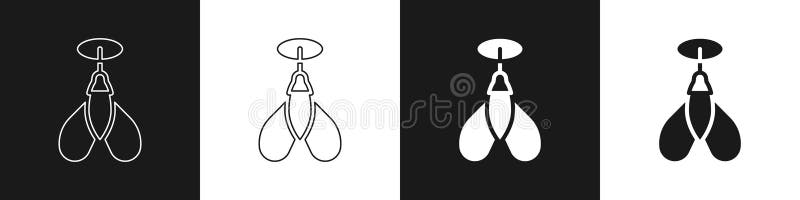 Set dart arrow icon isolated on black and white background vector ilustração royalty free
