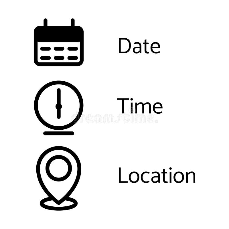 Date Time Location Icons Stock Illustrations – Date Time Location Icons Stock Illustrations, Vectors & Clipart - Dreamstime