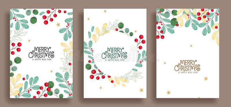 Set de afișe pentru felicitări de Crăciun. Text de întâmpinare de Crăciun vector illustration