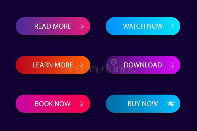 Set de butoane de acțiune trendy pentru pictograma menugradient pentru șablonul de navigare pe o placă mobilă Web pentru gamevecto stock illustration