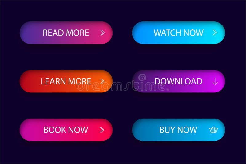 Set de butoane de acțiune trendy pentru pictograma menugradient pentru șablonul de navigare pe o placă mobilă Web pentru gamevecto stock illustration