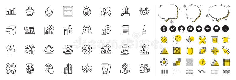 Set de cafele cu profit și preț și pictograme pentru linia temporală sigură pentru aplicația Web. vector pictogramă pictogramă vector illustration