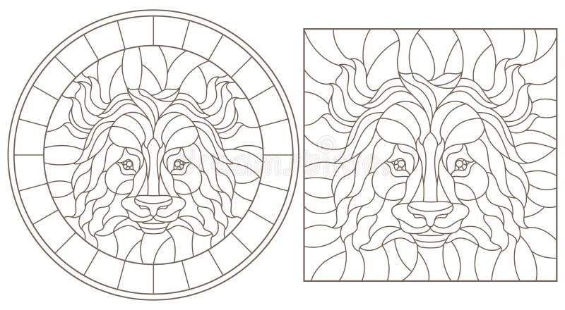 Set de contururi cu ilustrații cu contur panda, cu contur rotund și cu contur pătrat, cu contur negru pe fond alb stock illustration