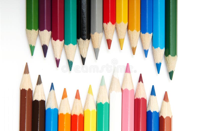 Set de creioane colorate stock images