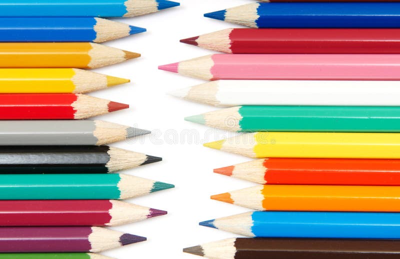 Set de creioane colorate stock images