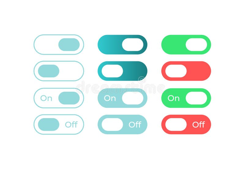 Set de elemente colorate ale switch-urilor ui vector illustration