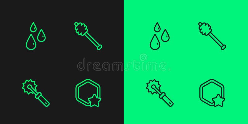 Set de filtre de formă alveolară pentru picături de miere și pictogramă pentru stick-ul de scutece. vector royalty free illustration