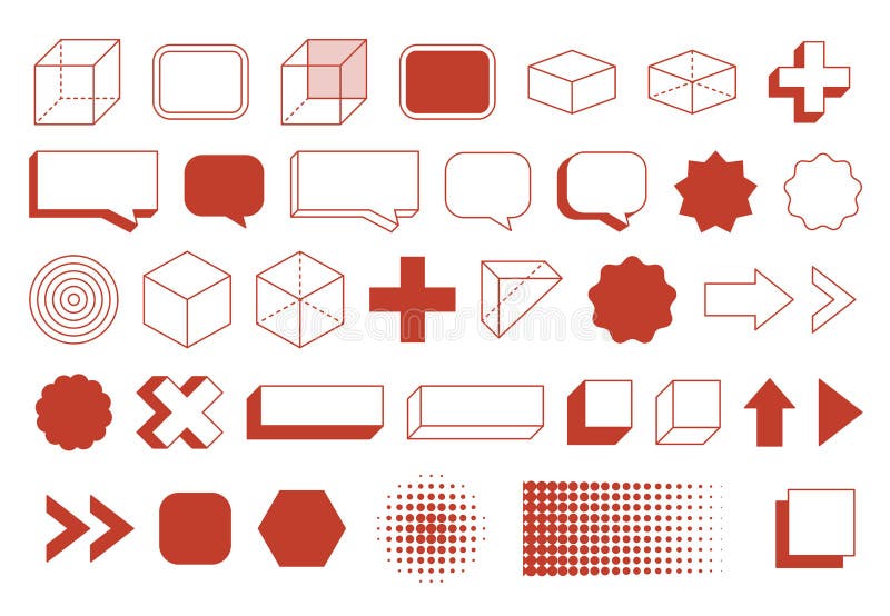 Set de forme geometrice pentru elementul de proiectare retro. design de epocă cu formă de linie și abstractă vector illustration