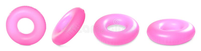 Set de inele gonflabile strălucitoare pe alb royalty free stock photography