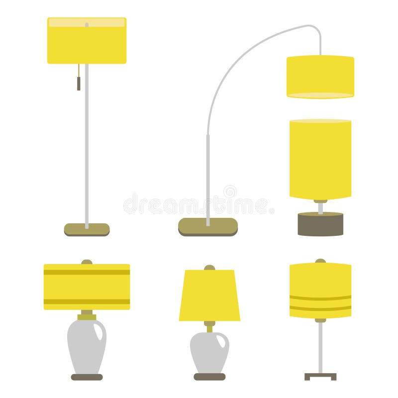 Set de lămpi. lampă cu ilustrație vectorială, mobilier electric interior izolat cu lumină. royalty free illustration
