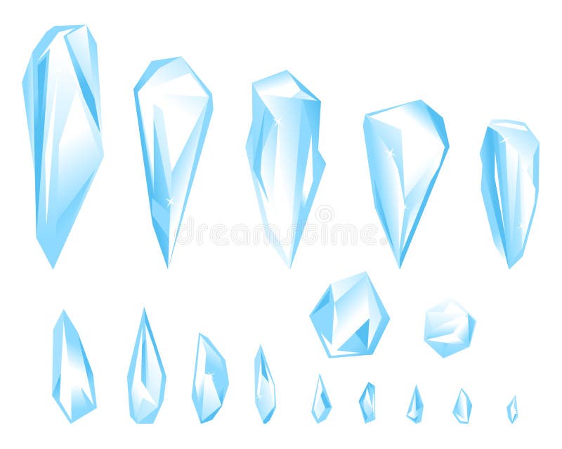 Set de mici cioburi de gheață ilustrate separat royalty free illustration