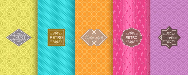 Set de modele drăguțe fără sudură, strălucitoare, cu cadre. fundal geometric abstract royalty free illustration