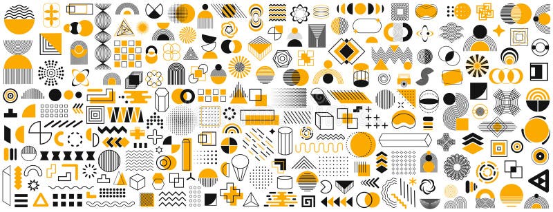 Set de pictograme de forme geometrice. elemente retro-design pentru memphis. design-uri grafice de tip retro funky pentru anii 90 vector illustration