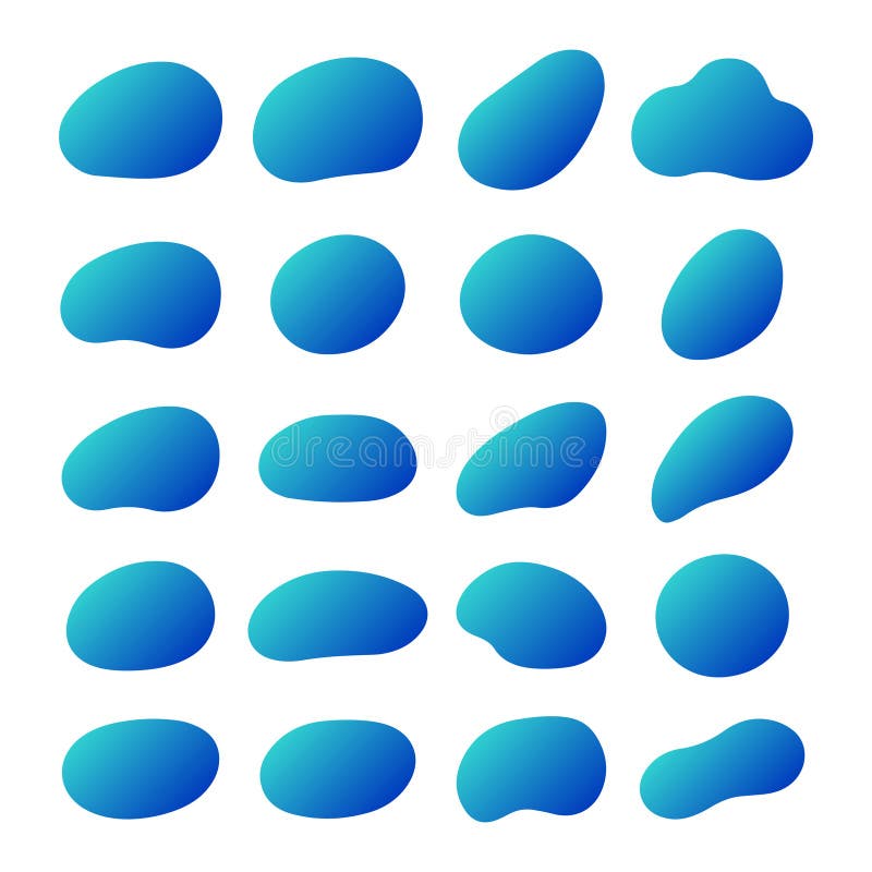 Set de pictograme gradient Bloburi organice vectoriale royalty free illustration