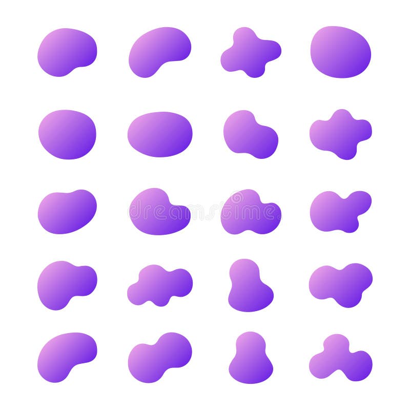 Set de pictograme gradient Bloburi organice vectoriale royalty free illustration