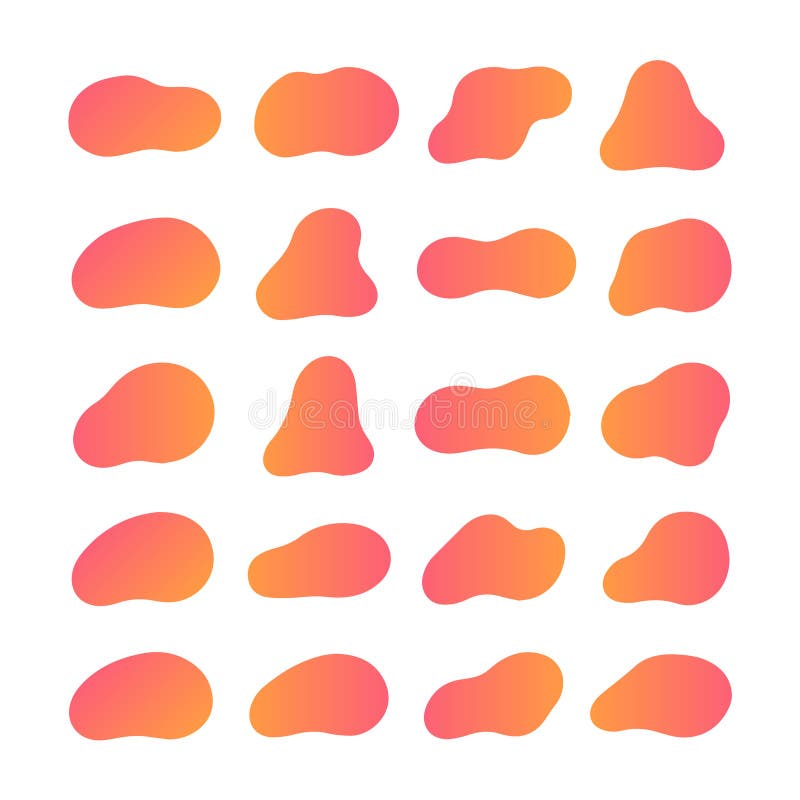 Set de pictograme gradient Bloburi organice vectoriale stock illustration