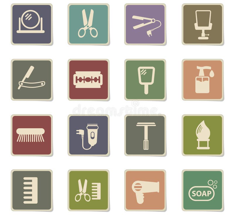 Set de pictograme pentru barbershop royalty free illustration