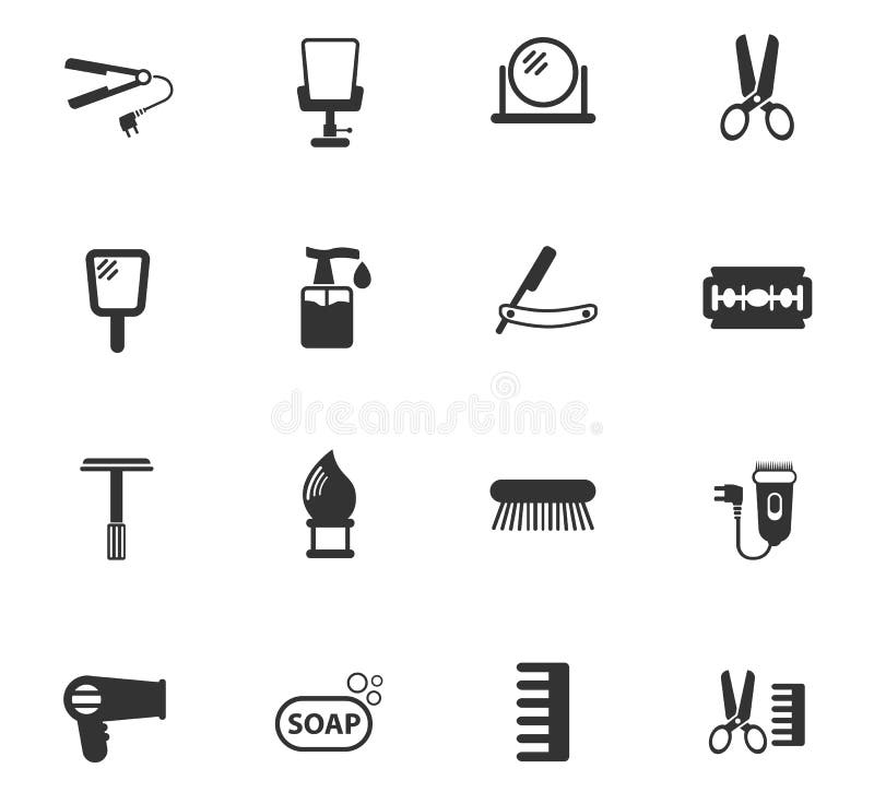 Set de pictograme pentru barbershop royalty free illustration