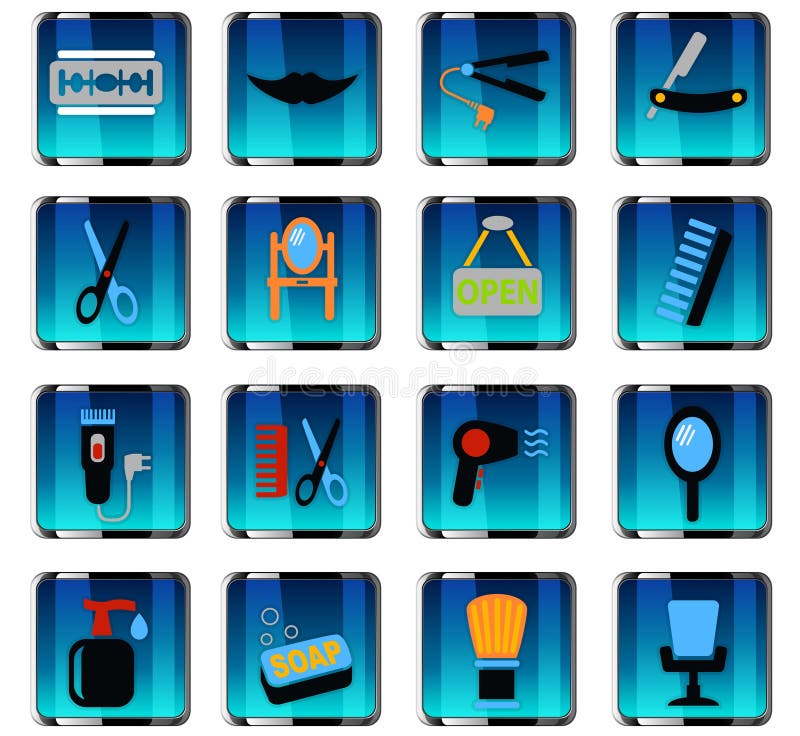 Set de pictograme pentru barbershop royalty free illustration