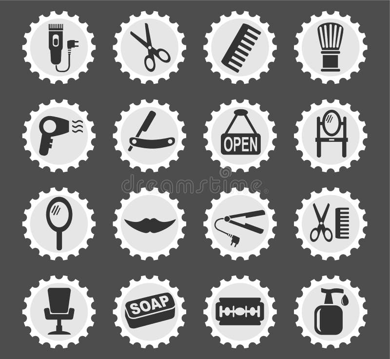 Set de pictograme pentru barbershop vector illustration
