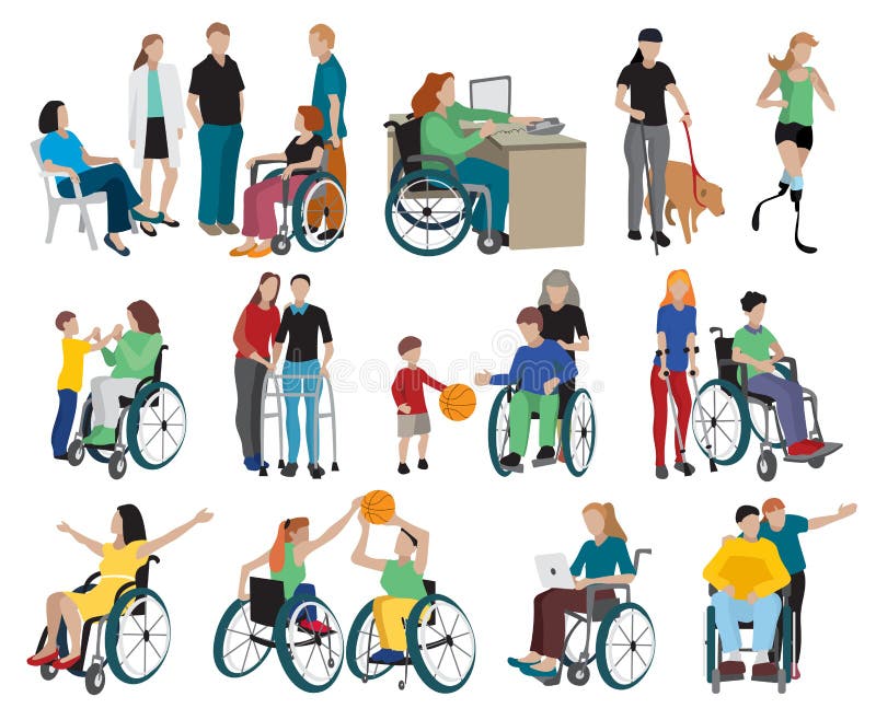 Set de pictograme pentru persoane cu dizabilități royalty free illustration
